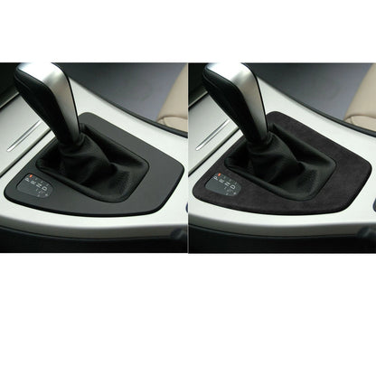 1pc Black Leather Gear Shift Trim for BMW 3 Series E90 E92 E93 (2005-2012)