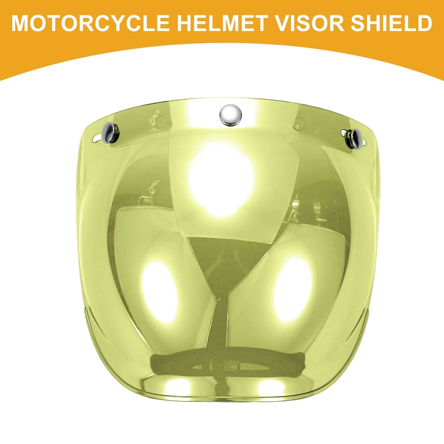 Visor Shield 1 x Universal Motorcycle Helmet Anti-UV Yellow