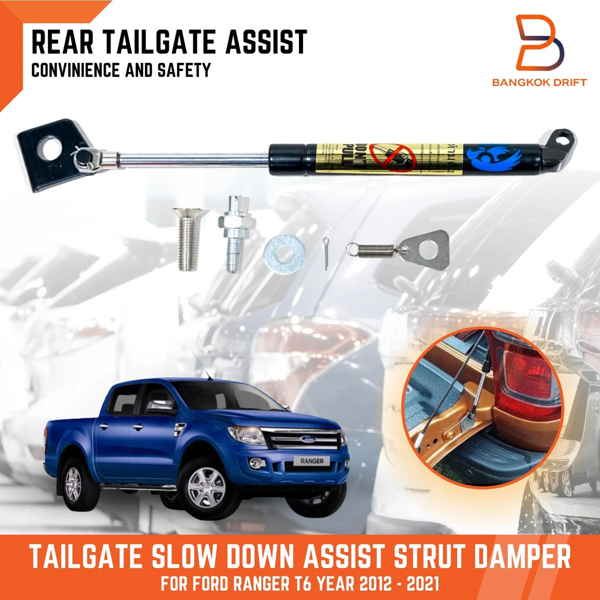 Rear Tailgate Assist Gas Strut Damper for Ford Ranger T6 (2012-2021)