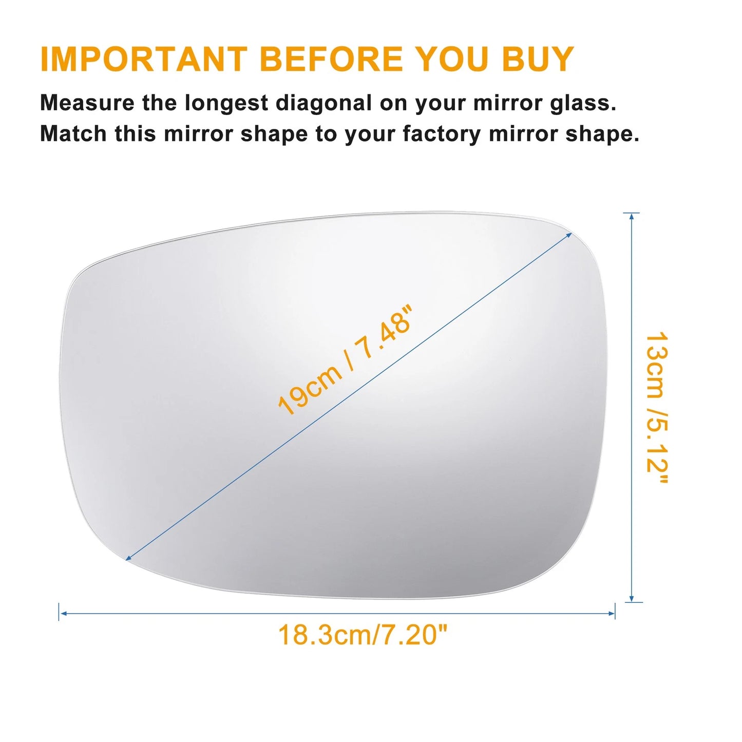 Heated Left Side Mirror Glass w/ Backing Plate for Mazda CX-5, CX-9 (2013-2023)