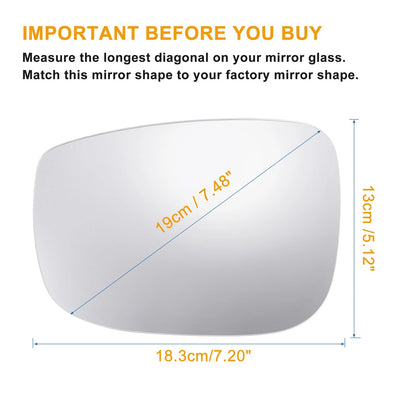 Heated Left Side Mirror Glass w/ Backing Plate for Mazda CX-5, CX-9 (2013-2023)