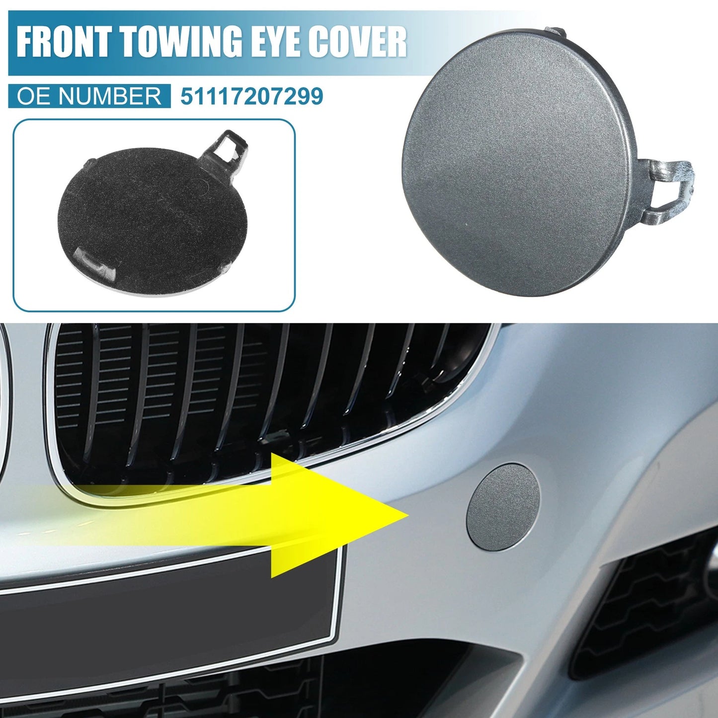 Tow Hook Cover for BMW 3 Series E90 E91 (2009-2012) Gray