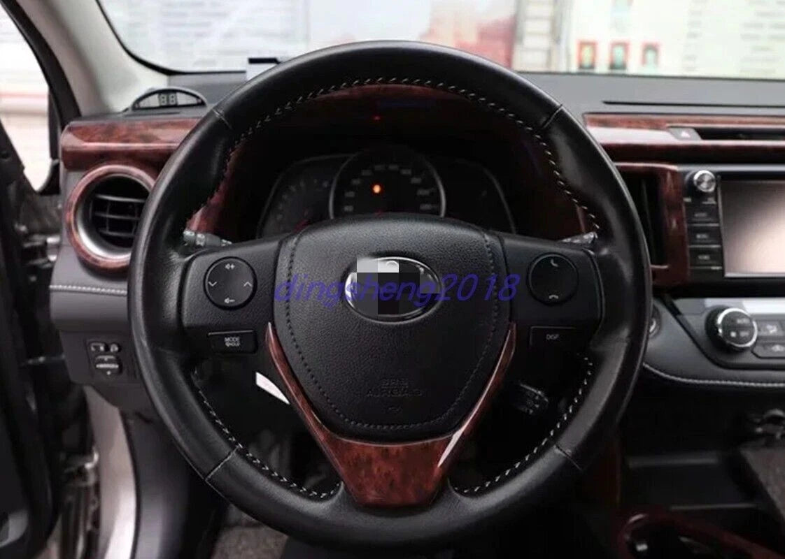 17 x Agate Wood Grain Glossy ABS Interior Trim for Toyota Rav4 (2013–2018)