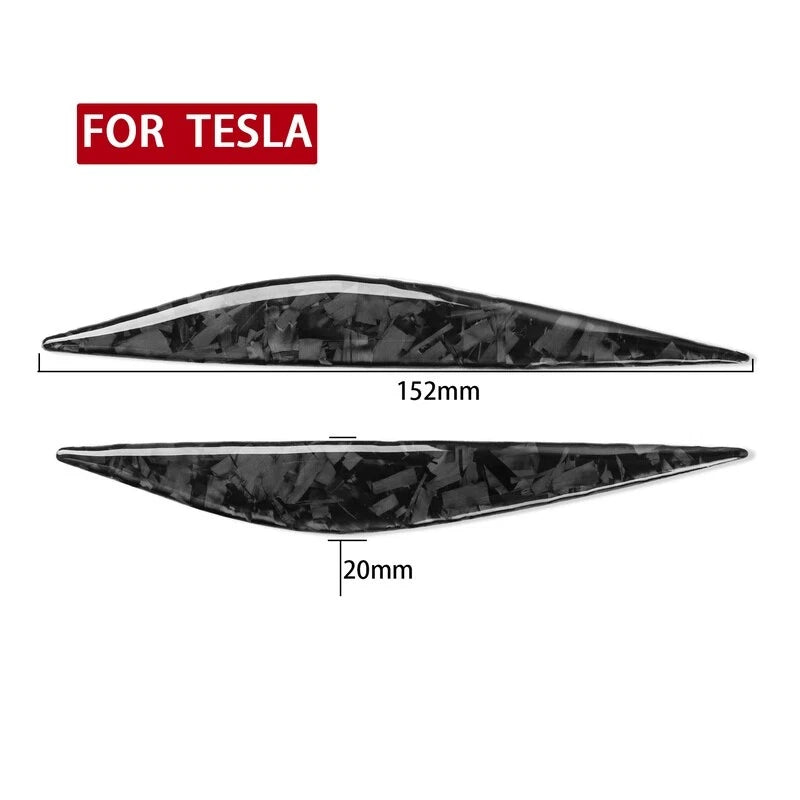 Forged Carbon Fiber Side Door Fender Vent Camera Cover Trim for Tesla Model 3/Y
