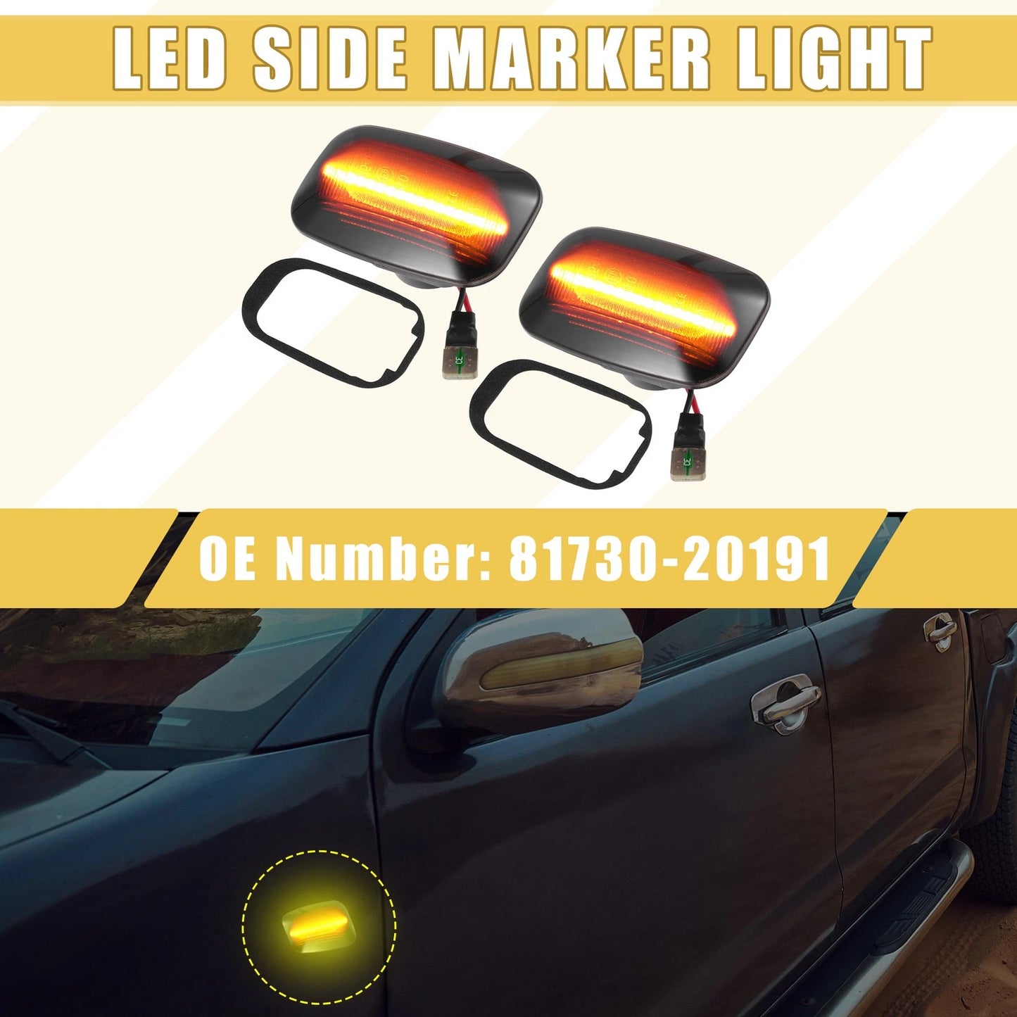 Front LED Side Marker Light 1 x Pair for Toyota
