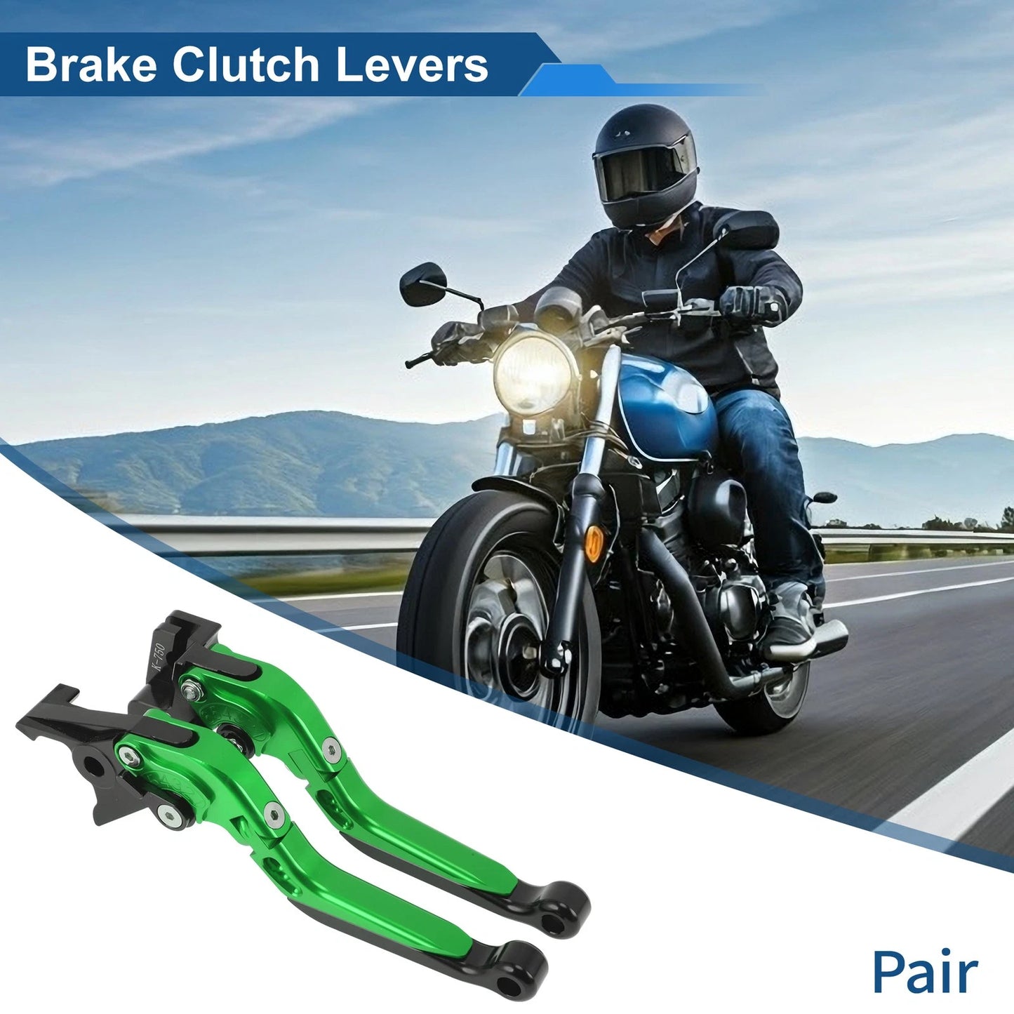 2 x Adjustable Short Long Brake Clutch Levers for Kawasaki Z650 (2017–2023)