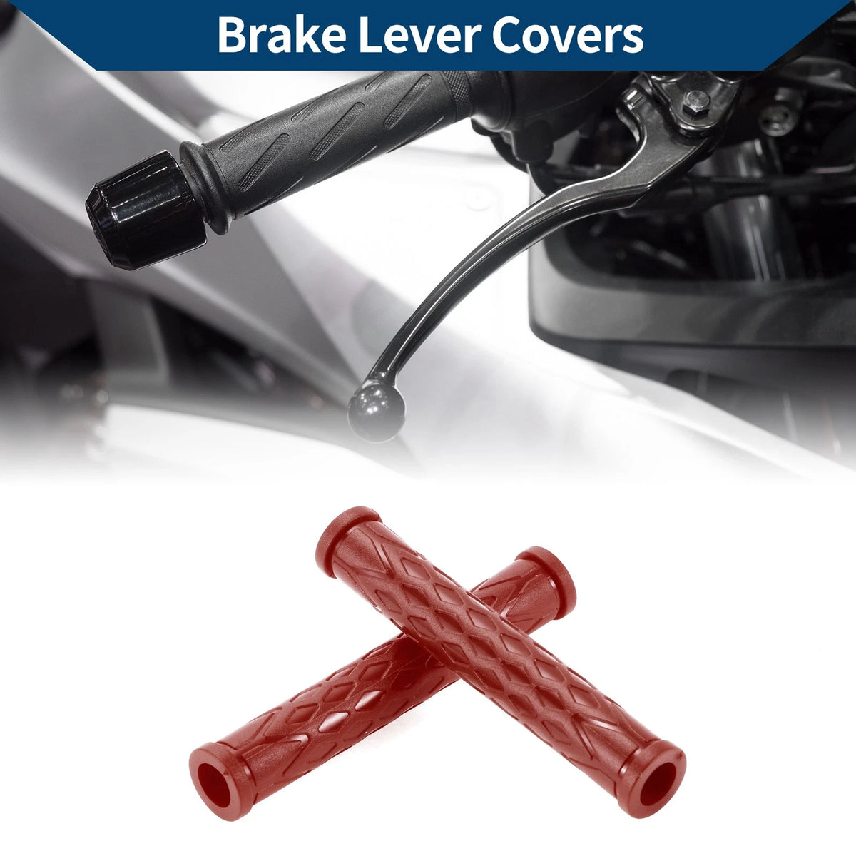 3/8" 10mm Brake Lever Cover Sleeve for Motorcycle Wine Red 1 Pair