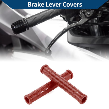 3/8" 10mm Brake Lever Cover Sleeve for Motorcycle Wine Red 1 Pair