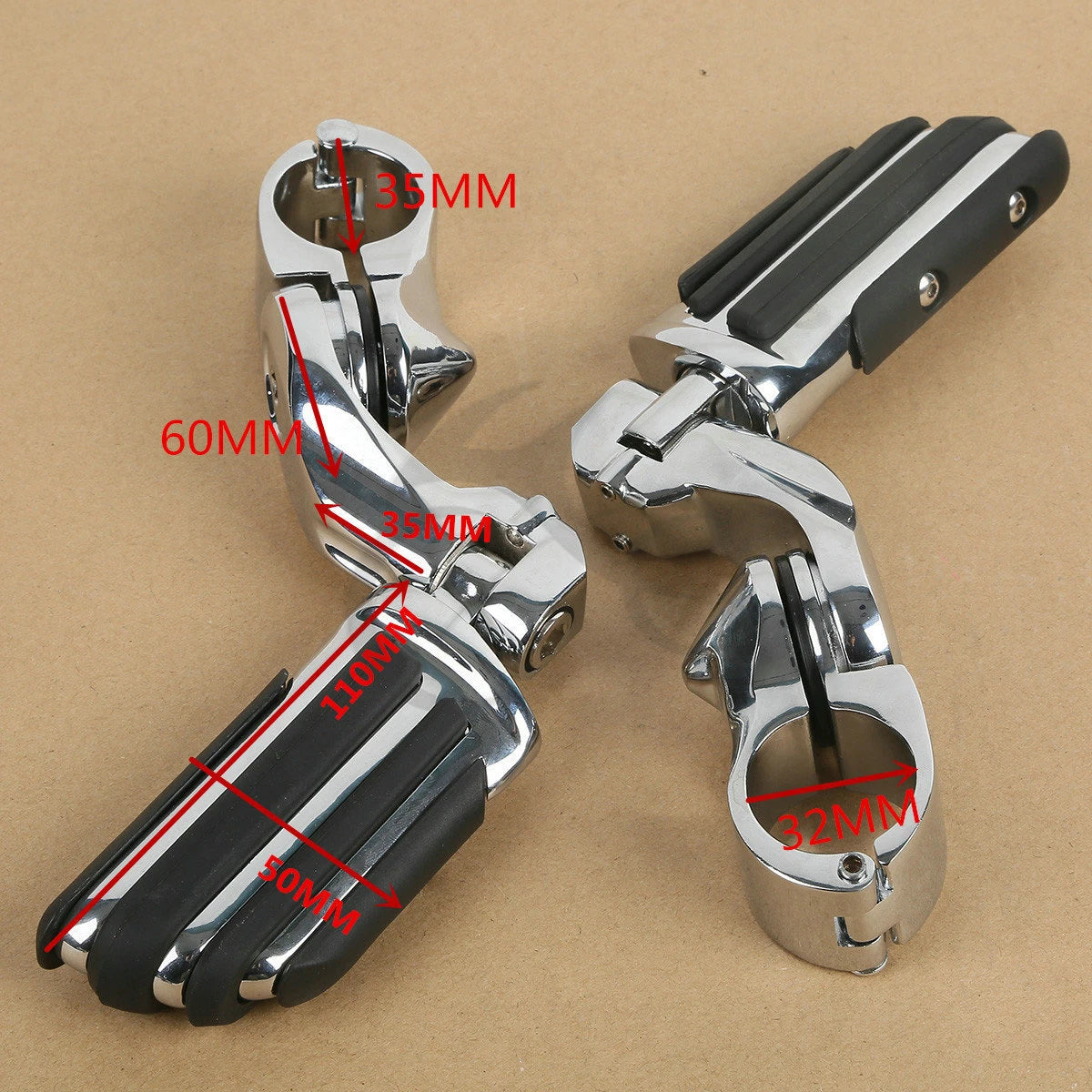 1 1/4" Adjustable Short Angle Highway Footpeg Mount for Harley