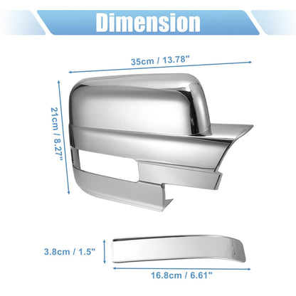 Chrome Plated Full Mirror Covers for Ford F150 2009-2014 (2 x Covers)