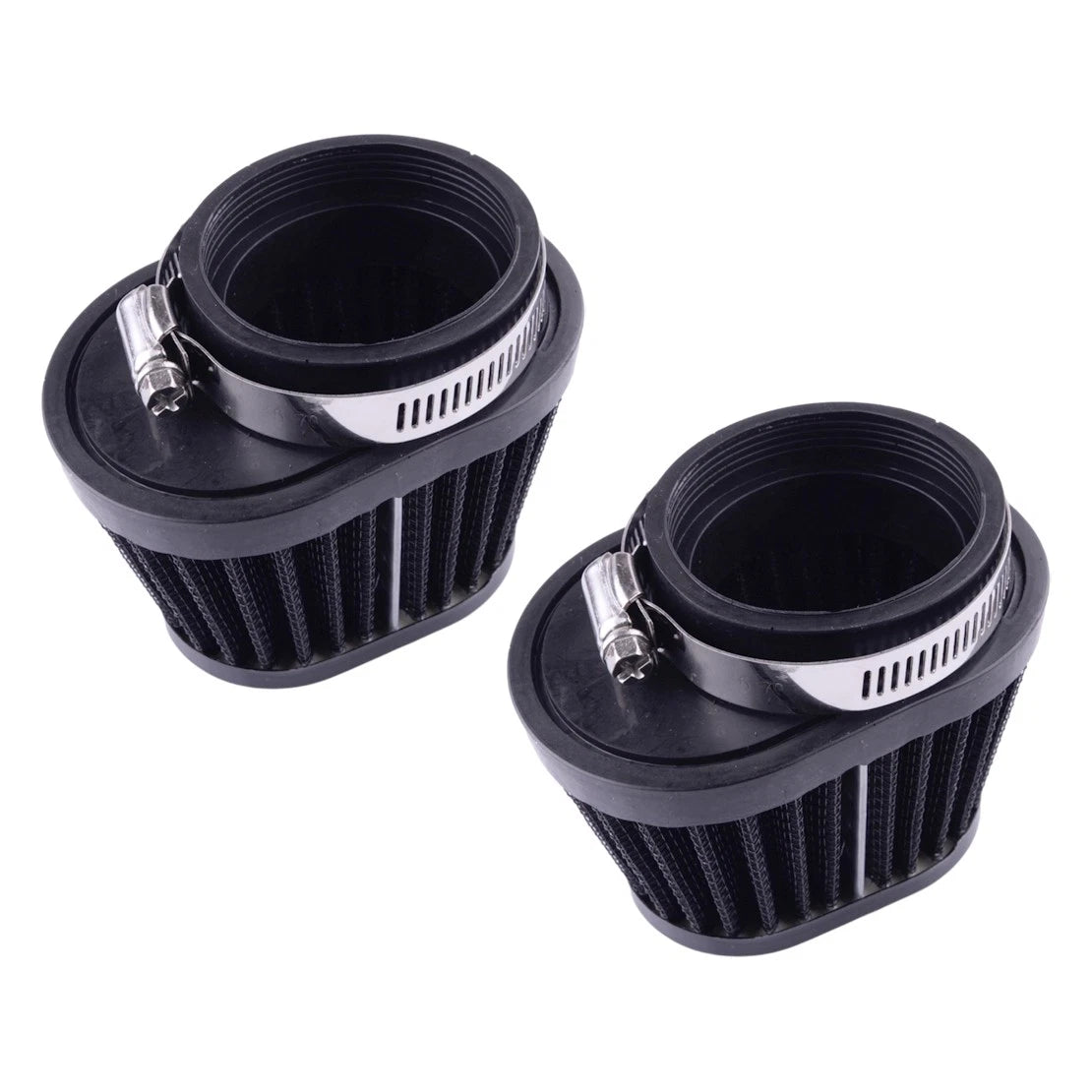 55mm Carburetor Air Filter 2 x Racing Filters with Clamp for Universal Fit