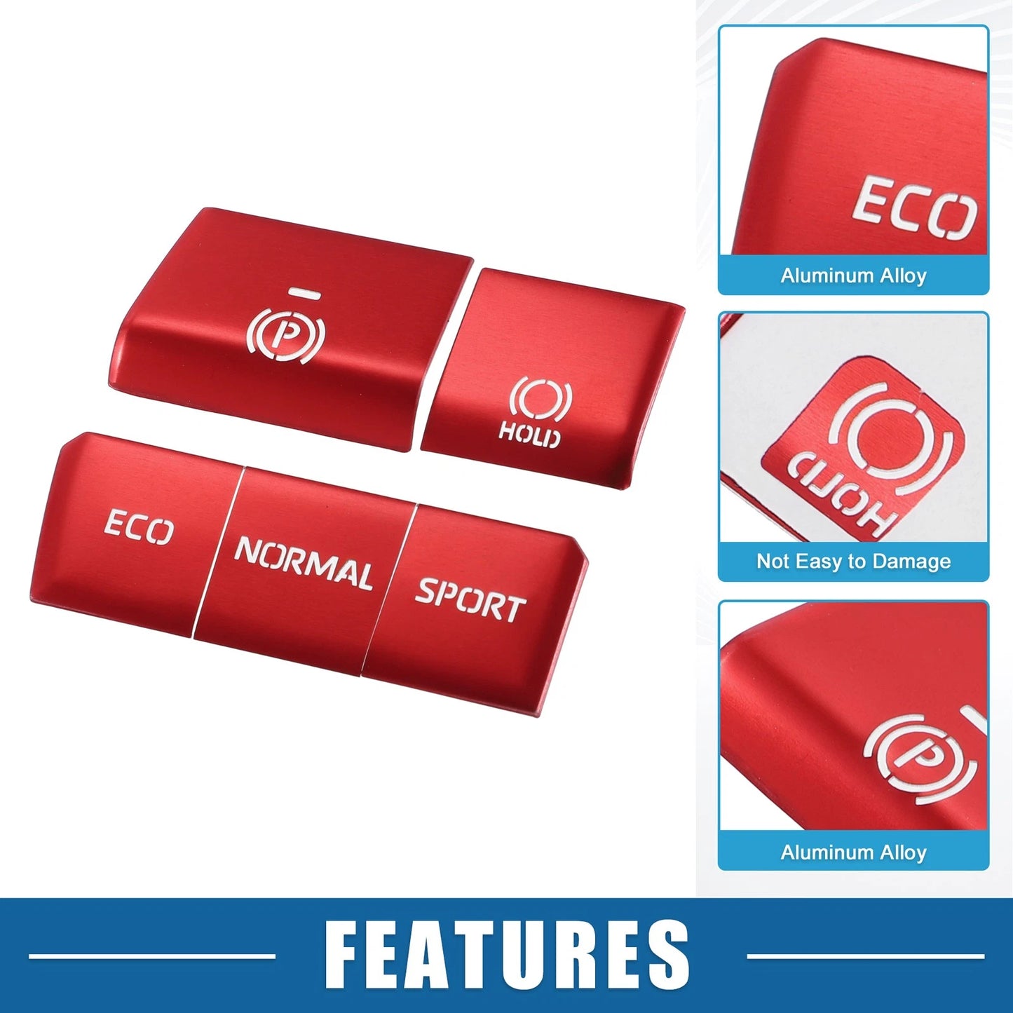 Handbrake Drive Mode Button Metal Cover Trim 5 x for Toyota RAV4 (2019–2022)