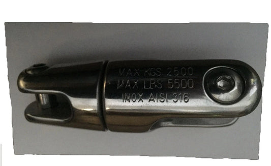 Anchor Swivel Connector for 6-8mm Chain 316 Stainless 2500Kg Break Load