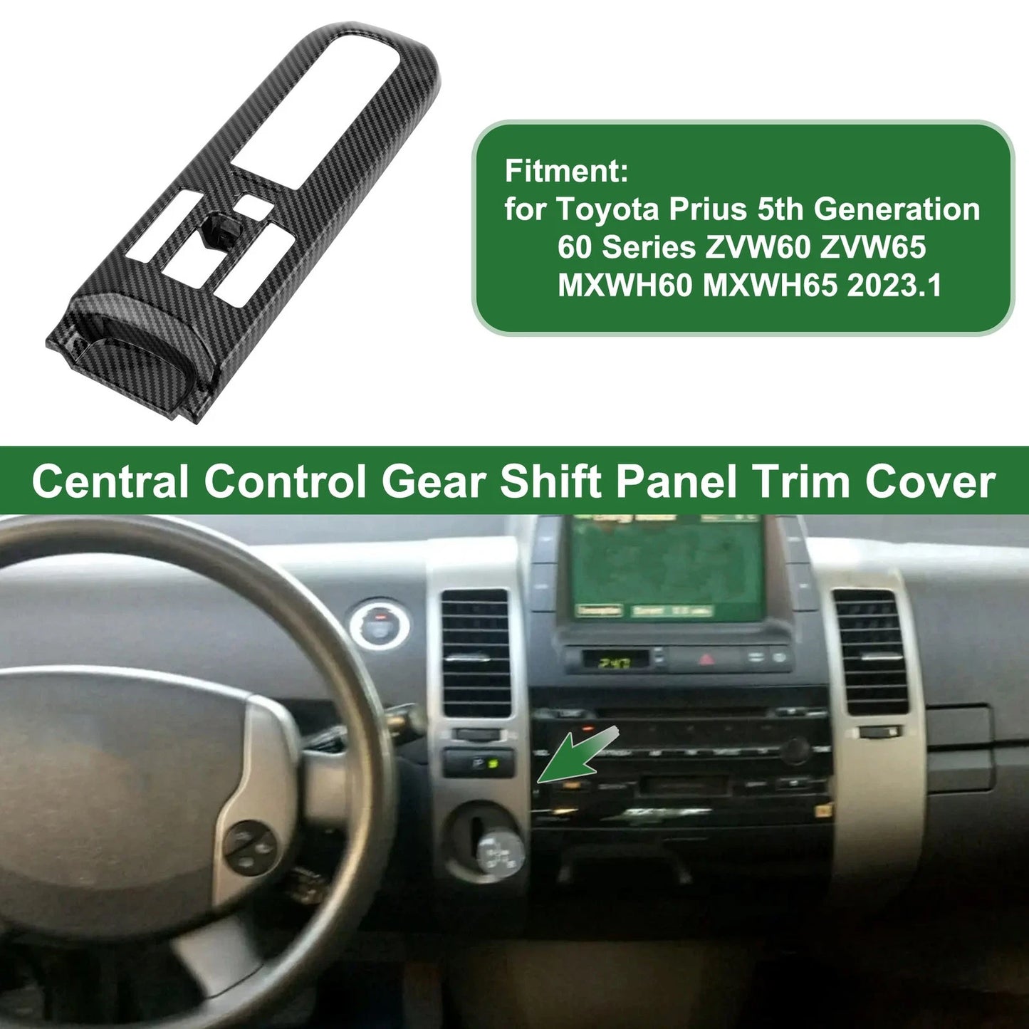 Control Gear Shift Panel Trim Cover for Toyota Prius (2016-2023)