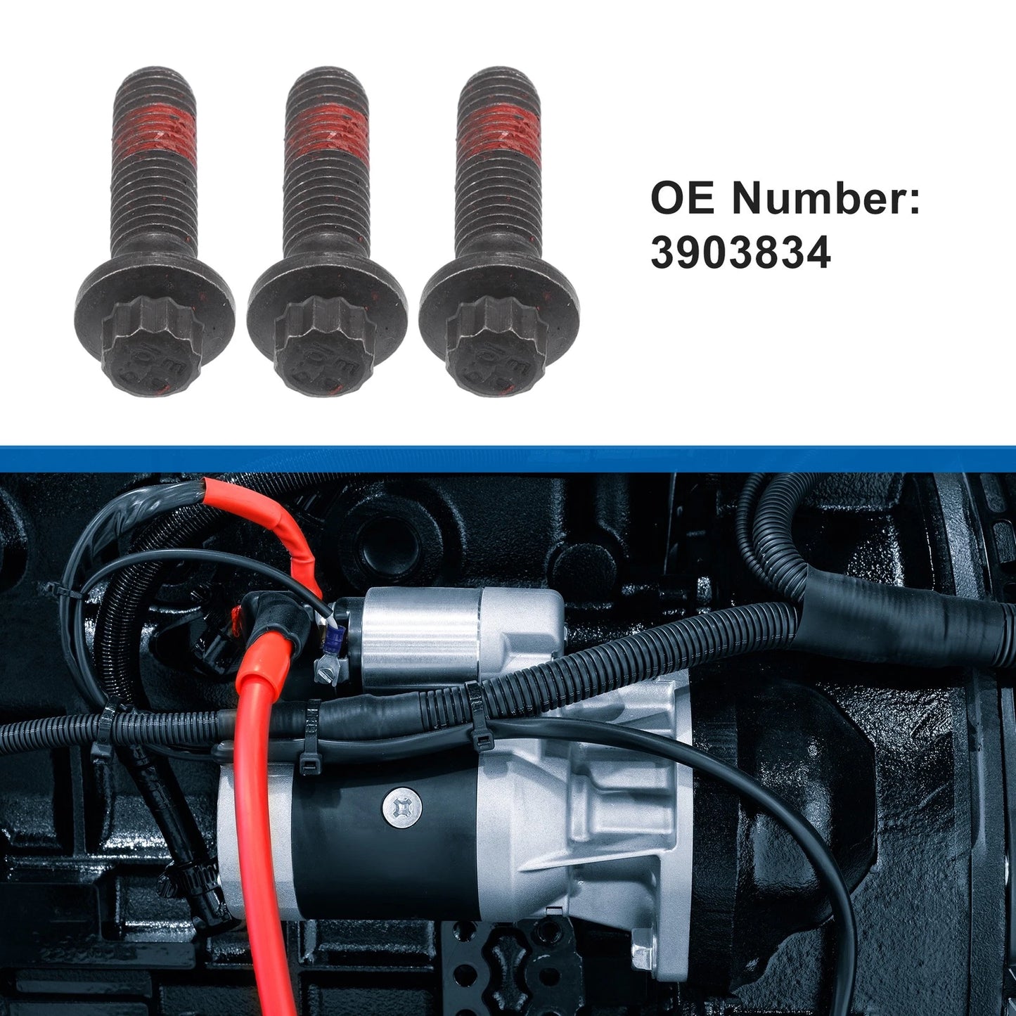 3 x Starter Mounting Bolts for Dodge Ram 2500 (2003 - 2006)