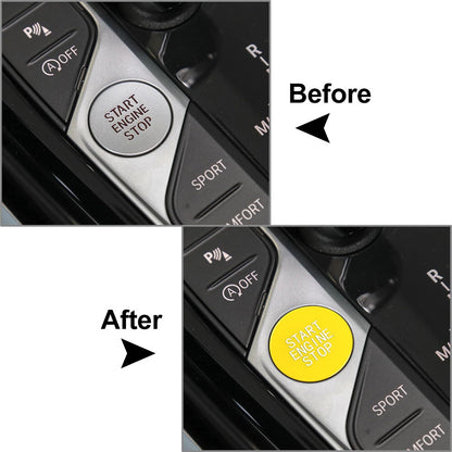 Yellow Car Engine Start Stop Button Switch Cover Trim for BMW 3 8 X Series (2012-2020)