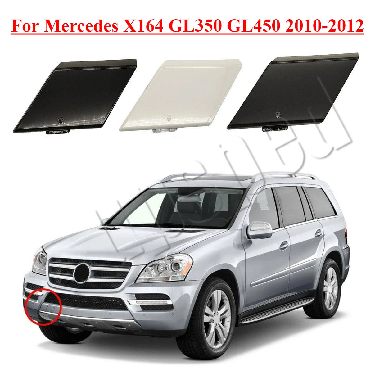 Front Bumper Tow Hook Eye Cover Cap for Mercedes X164 GL350 GL450 (2010–2012)