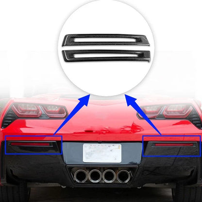 Real Carbon Fiber Rear Fog Light Lamp Cover Trim for Corvette C7 2014-2019