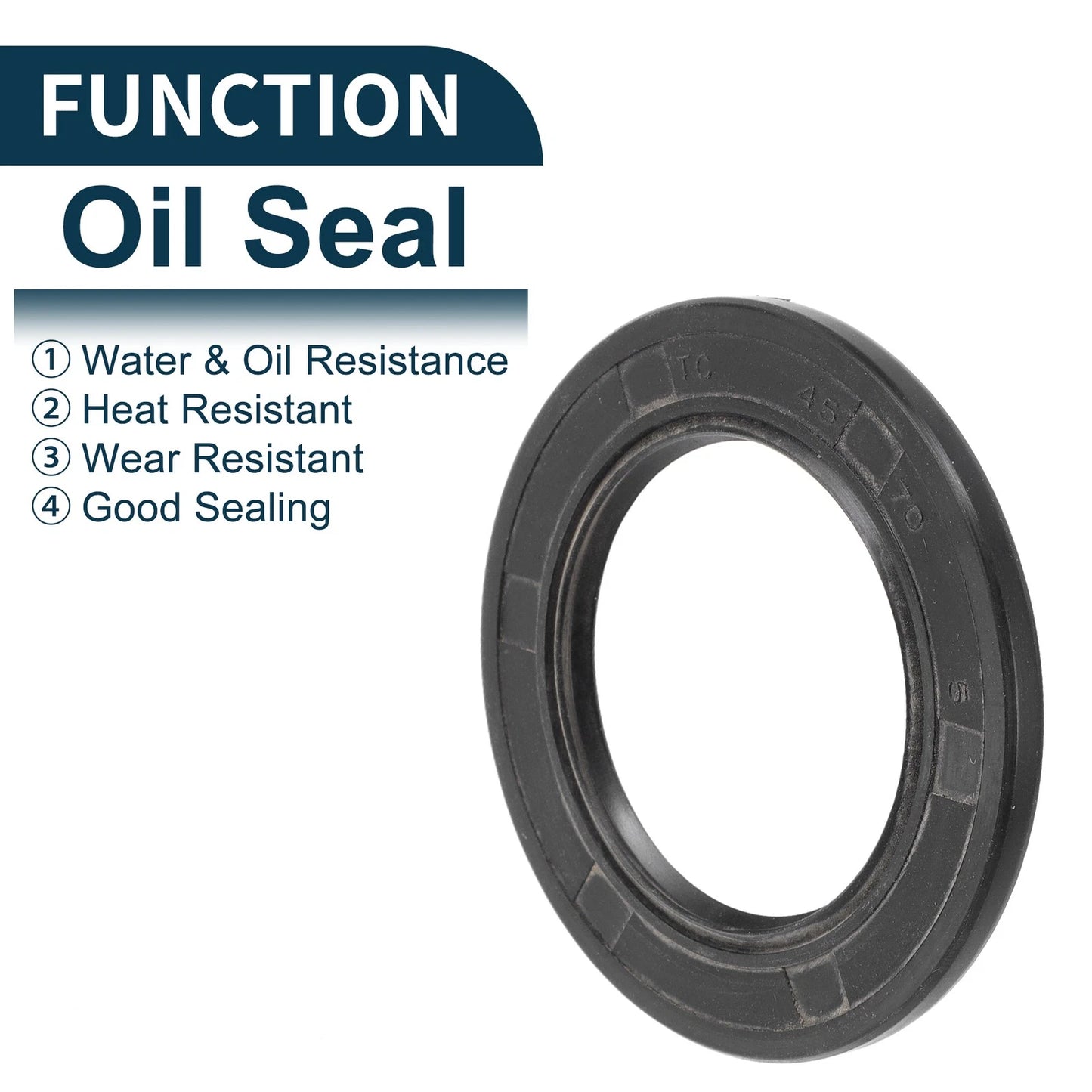Oil Seal Rotary Shaft Seal NBR Rubber 45x70x5mm Black 5 Pcs for Make Model