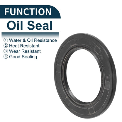 Oil Seal Rotary Shaft Seal NBR Rubber 45x70x5mm Black 5 Pcs for Make Model