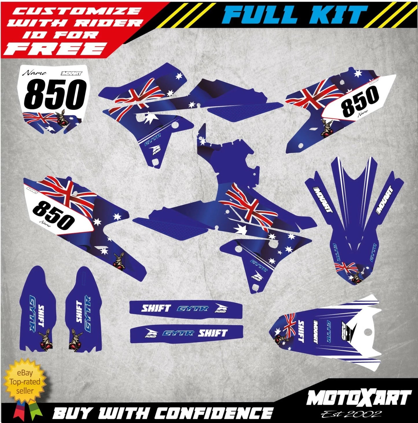 Custom Decal Kit for Yamaha YZF 250 (2014-2018)