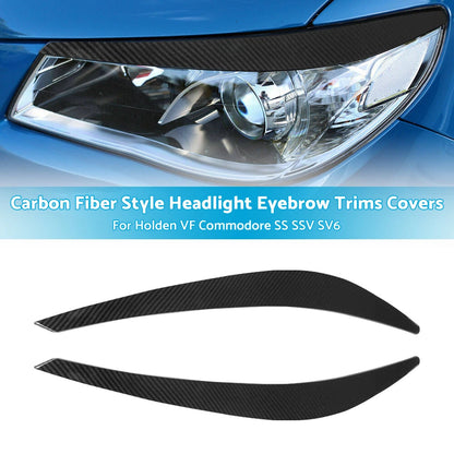 Carbon Fiber Headlight Eyebrow Trim Covers for Holden Commodore VF SS SSV