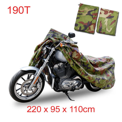 L 190T Motorcycle Cover Camouflage Outdoor Waterproof UV Protector for All Makes