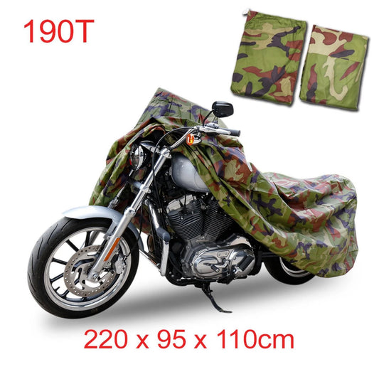 L 190T Motorcycle Cover Camouflage Outdoor Waterproof UV Protector for All Makes