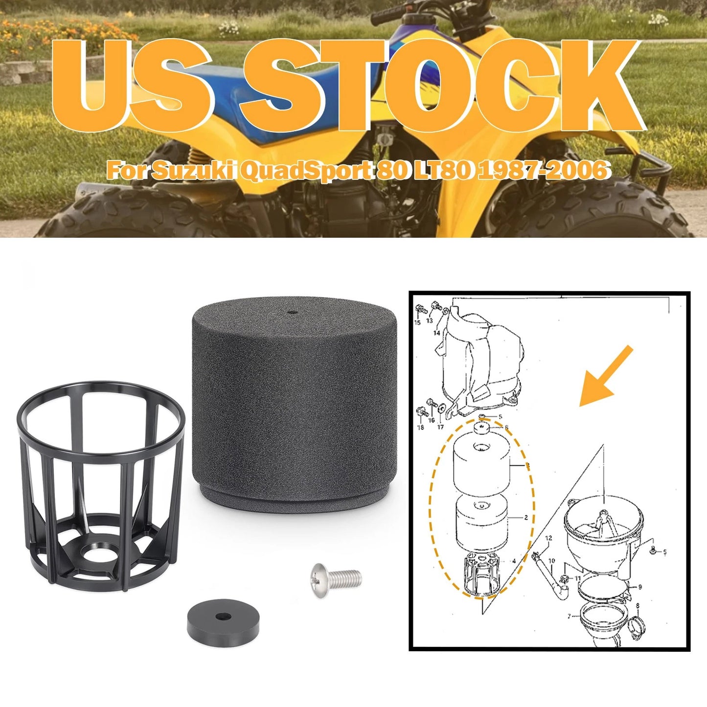 Air Filter Cage Holder for Suzuki LT80 (1987-2006)