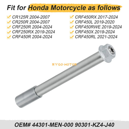 Front Wheel Axle & Nut for Honda CRF450L, CRF450X, CRF450RL, CRF450RWE