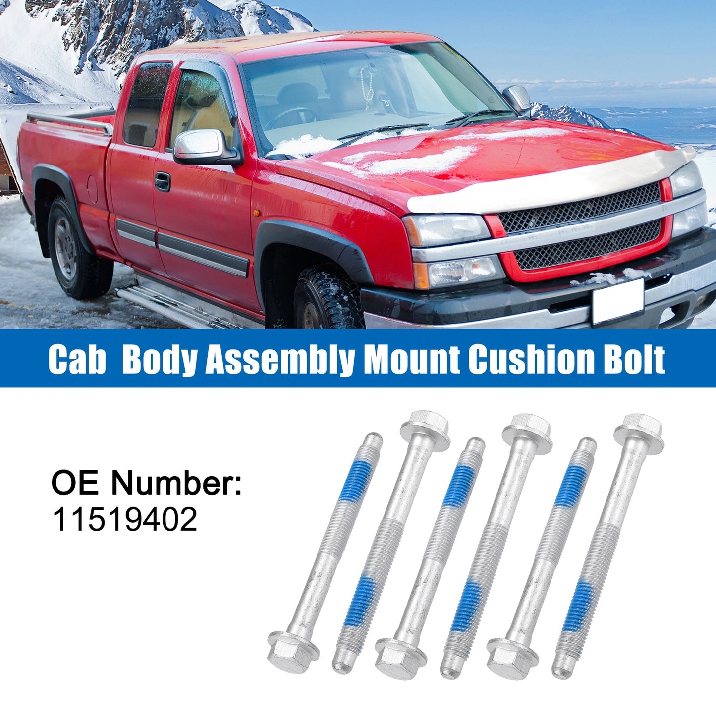 6 x M12x1.75 Car Mount Cushion Bolts Chevrolet Silverado 1500