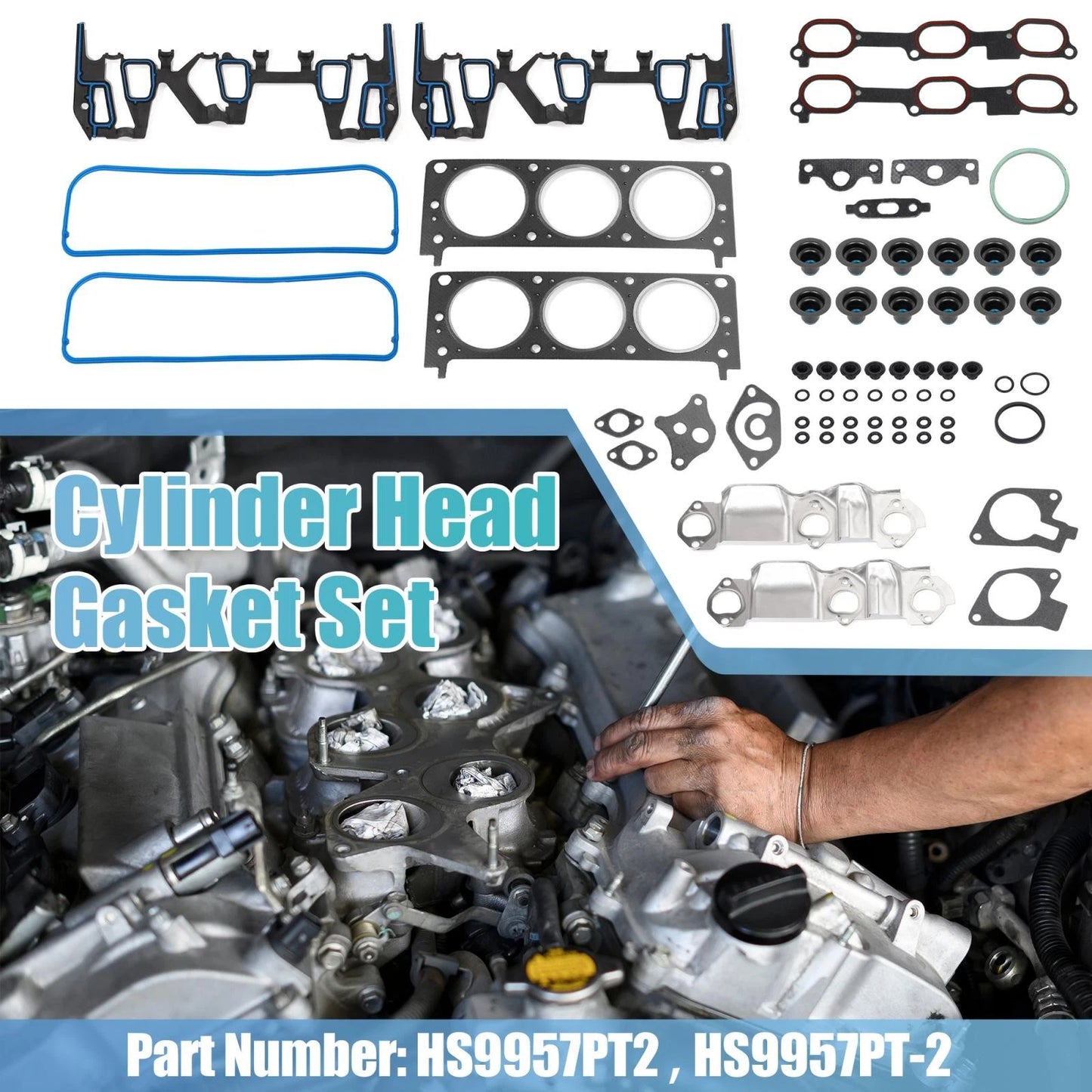 Engine Cylinder Head Gasket Set 3.1L for Pontiac Buick Chevy