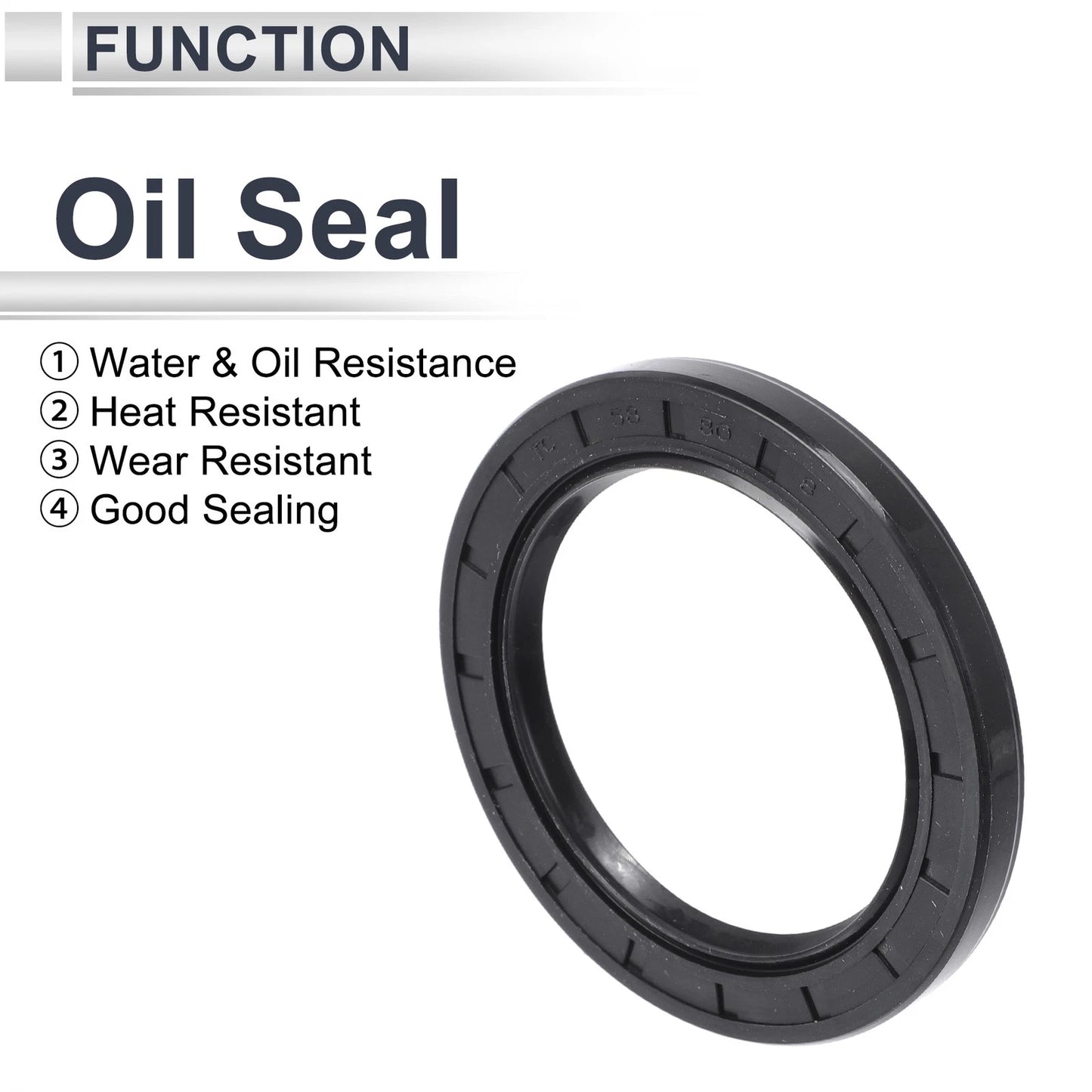 Oil Seal 5 Pcs 58x80x8mm NBR Rubber Black Seal Ring Rotary Shaft Seal