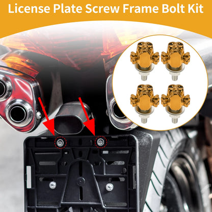 License Plate Screws Cover / 38mm Orange 4Pcs / for Universal Motorcycle