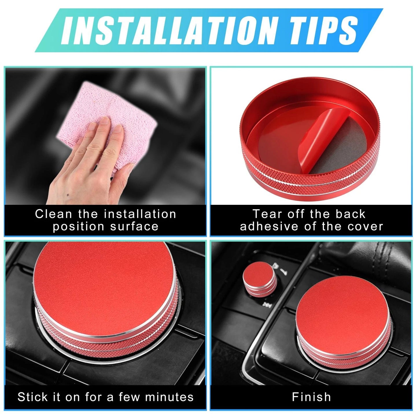 Multimedia Volume Knob Caps Decals for Mazda 6 Accessories (2003-2023)