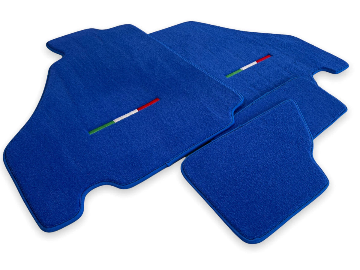 Floor Mats for Ferrari F430 2004-2009 Blue Tailored Carpets with Emblem