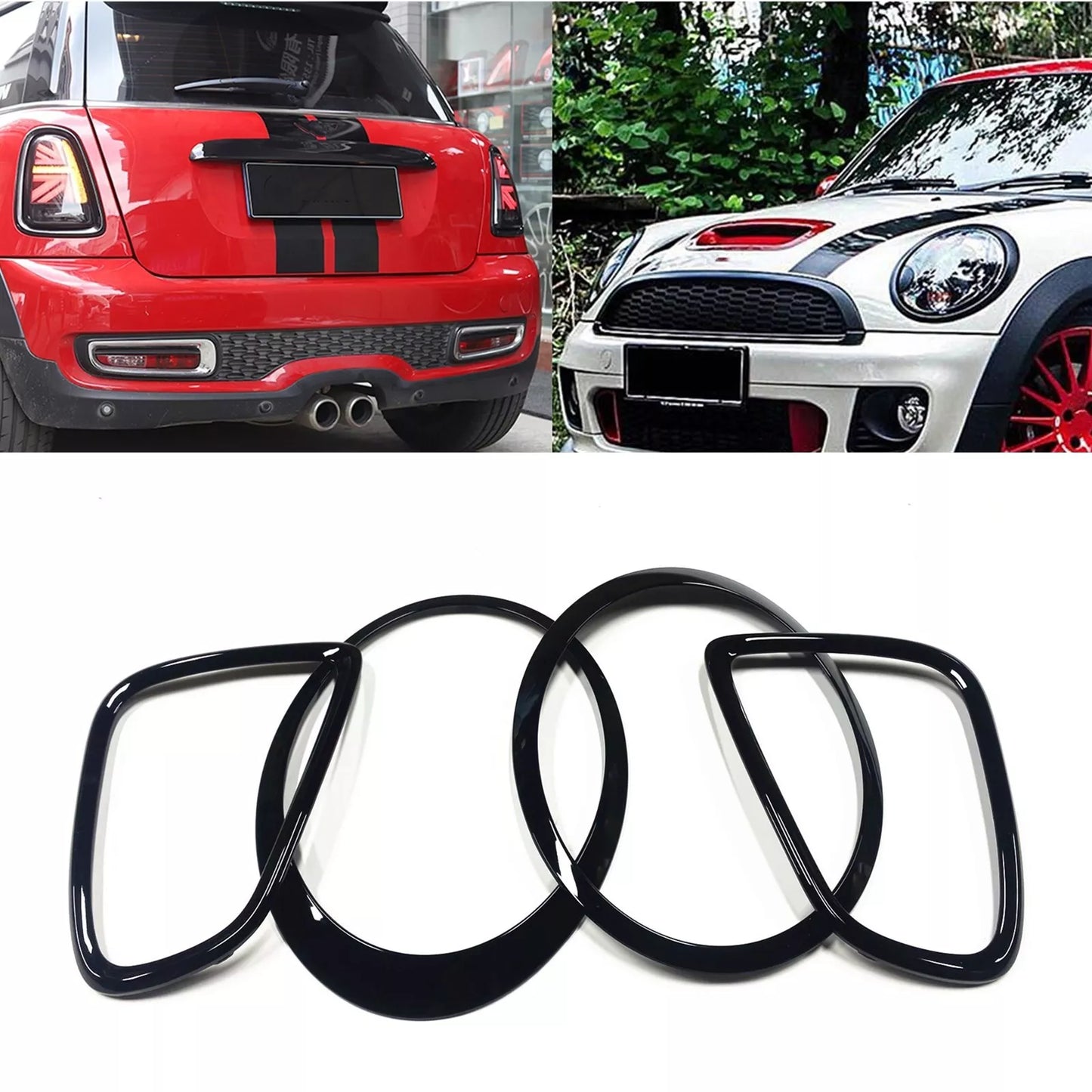 Black Headlight Taillight Trim for Mini Cooper R55 R56 R57 (2007-2015)