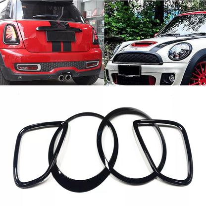 Black Headlight Taillight Trim for Mini Cooper R55 R56 R57 (2007-2015)
