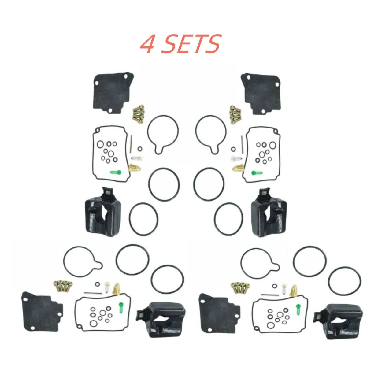 4Pack 75-100HP 4-Stroke Carb Kit w/Float for Yamaha F75/F100 67F Series