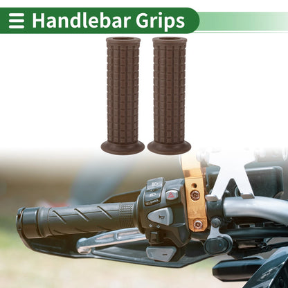 25mm Hand Grips for Motorcycle Handle Bar Throttle Grips TPU Dark Brown