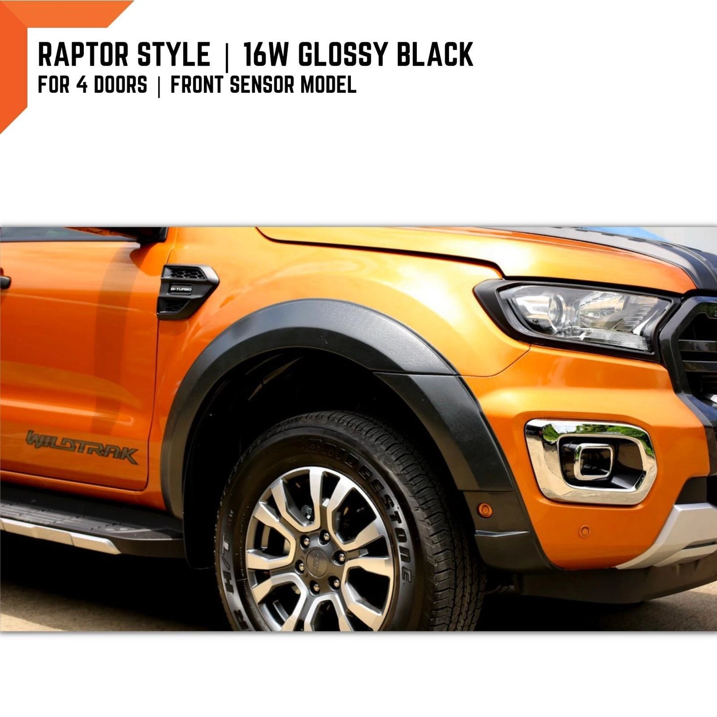 16W Black Fender Flare Arch for Ford Ranger PX3 (2018-2021)