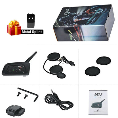 EJEAS V6 Pro Bluetooth Helmet Intercom for Motorcycle - 6 Riders