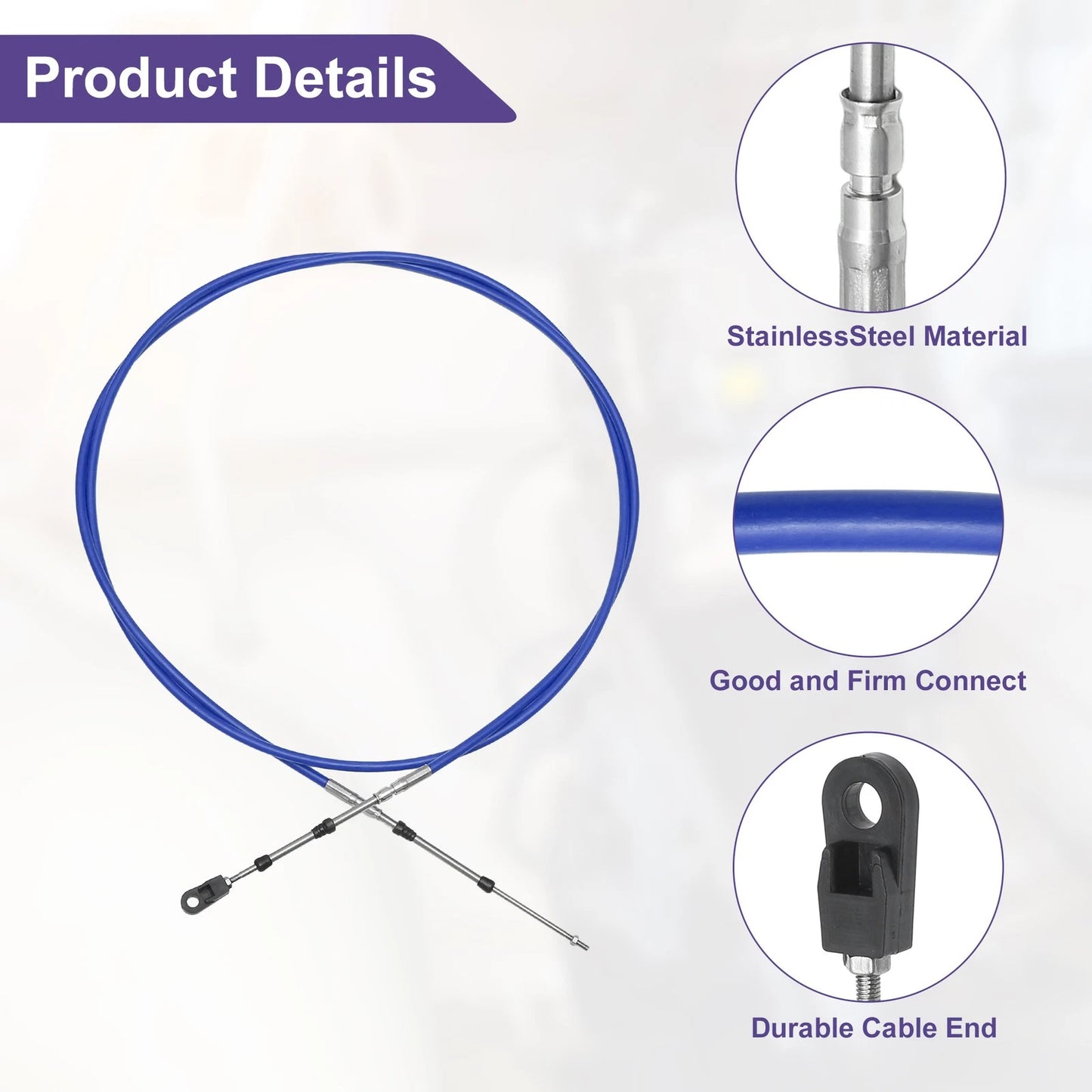 Throttle Shift Control Cable / 300cm 10FT / Blue for Universal Marine Boat