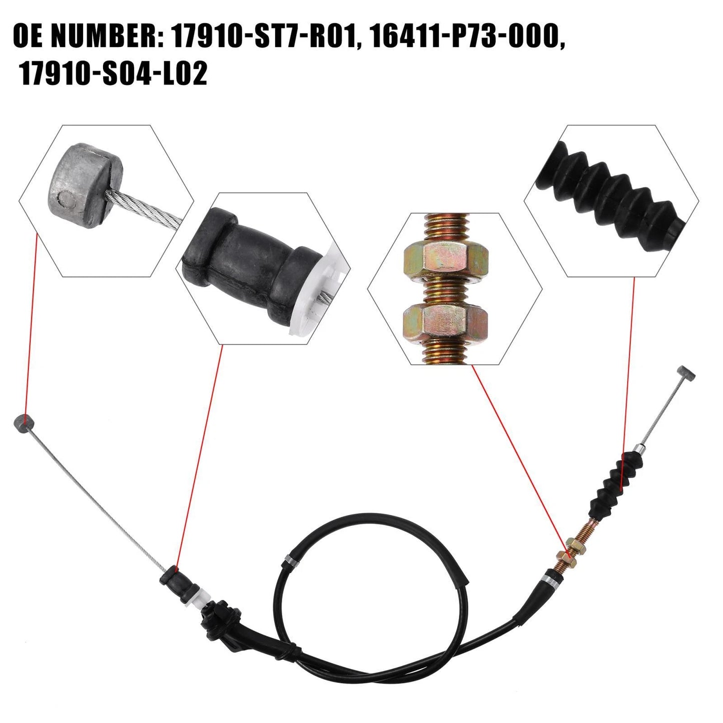 Throttle Cable for Honda Civic B16A (1992-2000)