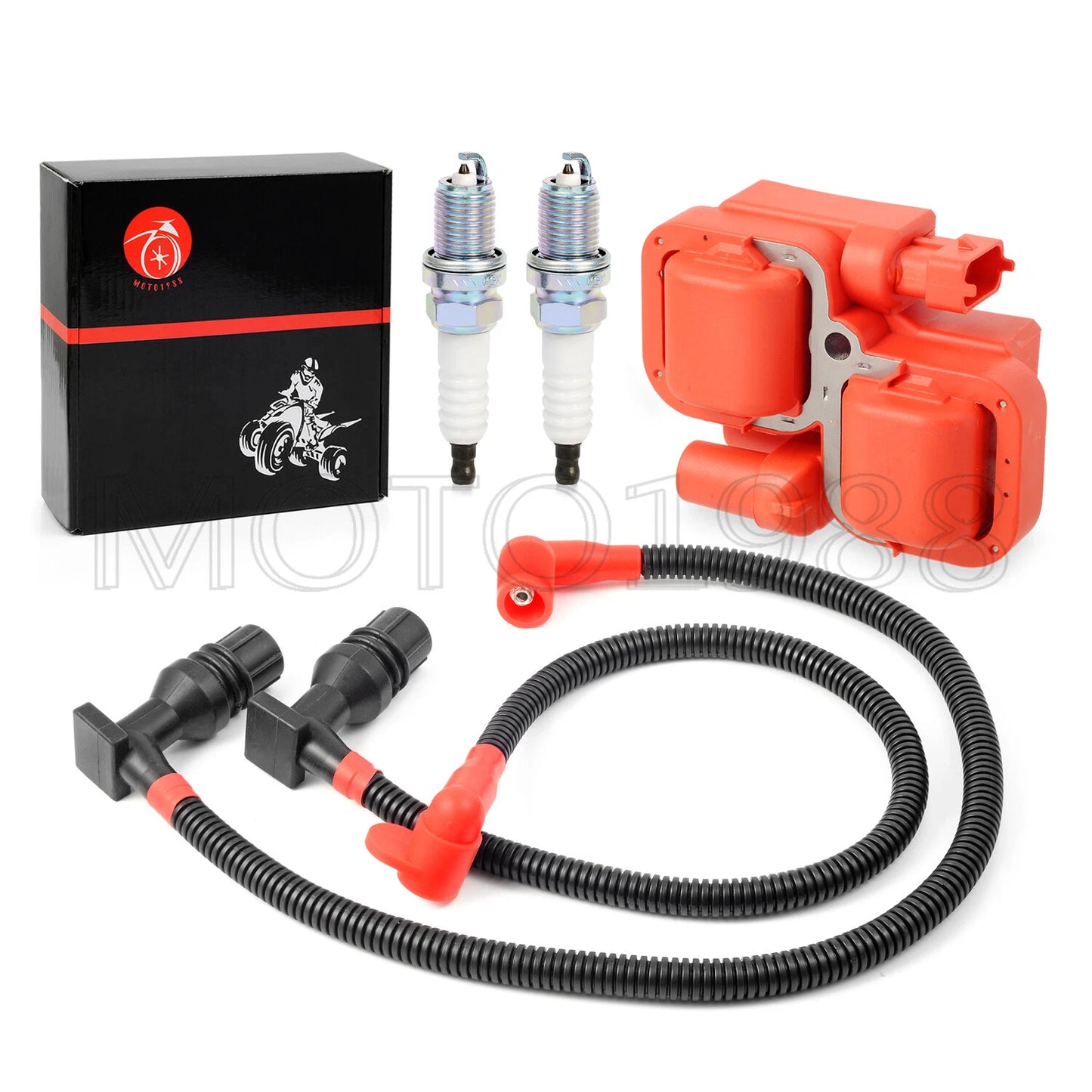 Ignition Coil & Spark Plug w/Wire Cap for Polaris RZR S 800 (2011-2014)