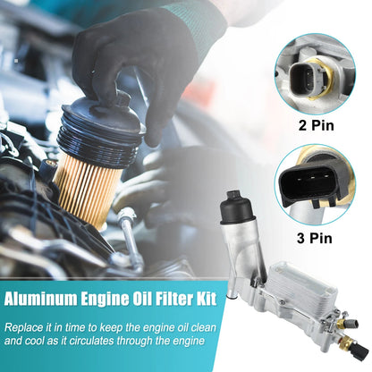 Aluminum Engine Oil Cooler Filter Housing for Dodge Ram Jeep