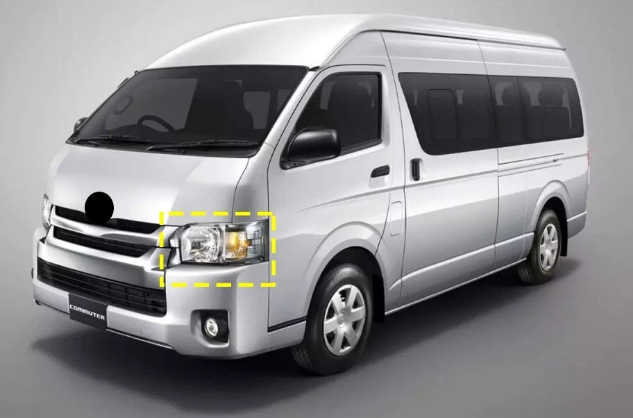 Matte Black Headlight Cover Trim for Toyota Hiace (2014-2018)