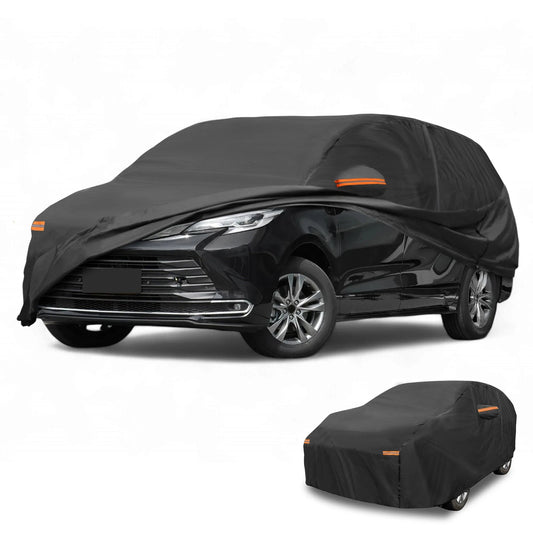 Car Cover / Waterproof All Weather Black 190T-PU with Zipper for Toyota Sienna