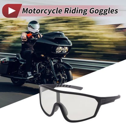 Set Motorcycle Riding Goggles Clear Lens Black Gray Frame Tri-Acetyl Cellulos