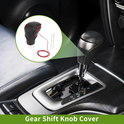 1 Pc Gear Shift Knob Cover for Toyota CH-R (2018-2022) Pebbled Black Red